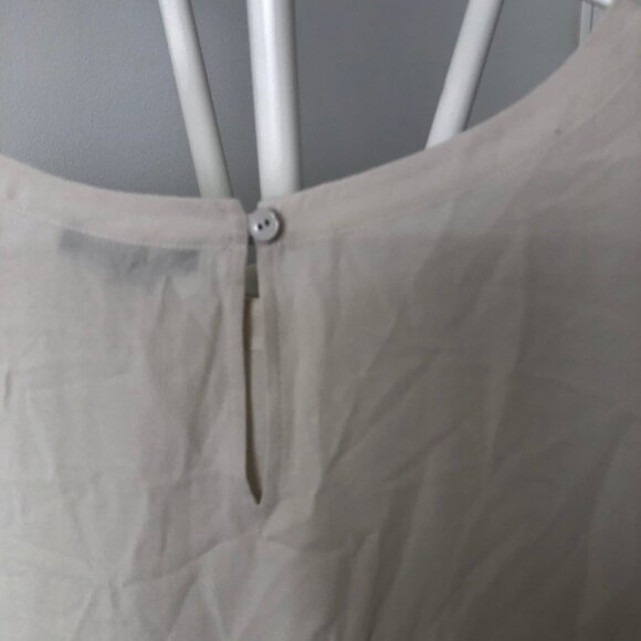 NWT EILEEN FISHER PLUS BONE SILK GEORGETTE CREW NECK TOP $228 3X - Picture 7 of 7